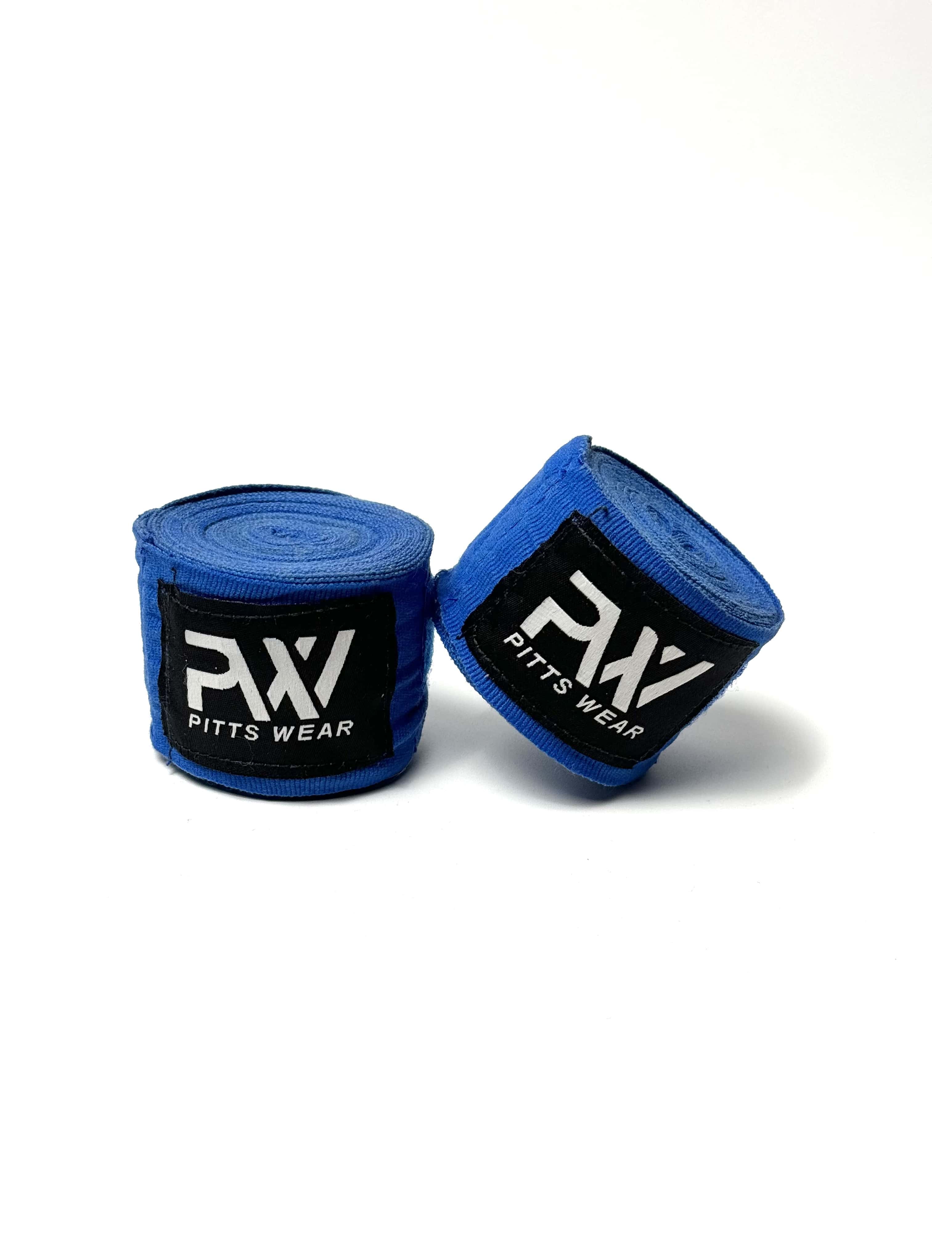 Blaue Boxbandagen: Ein Paar blaue Boxbandagen von PittsWear.