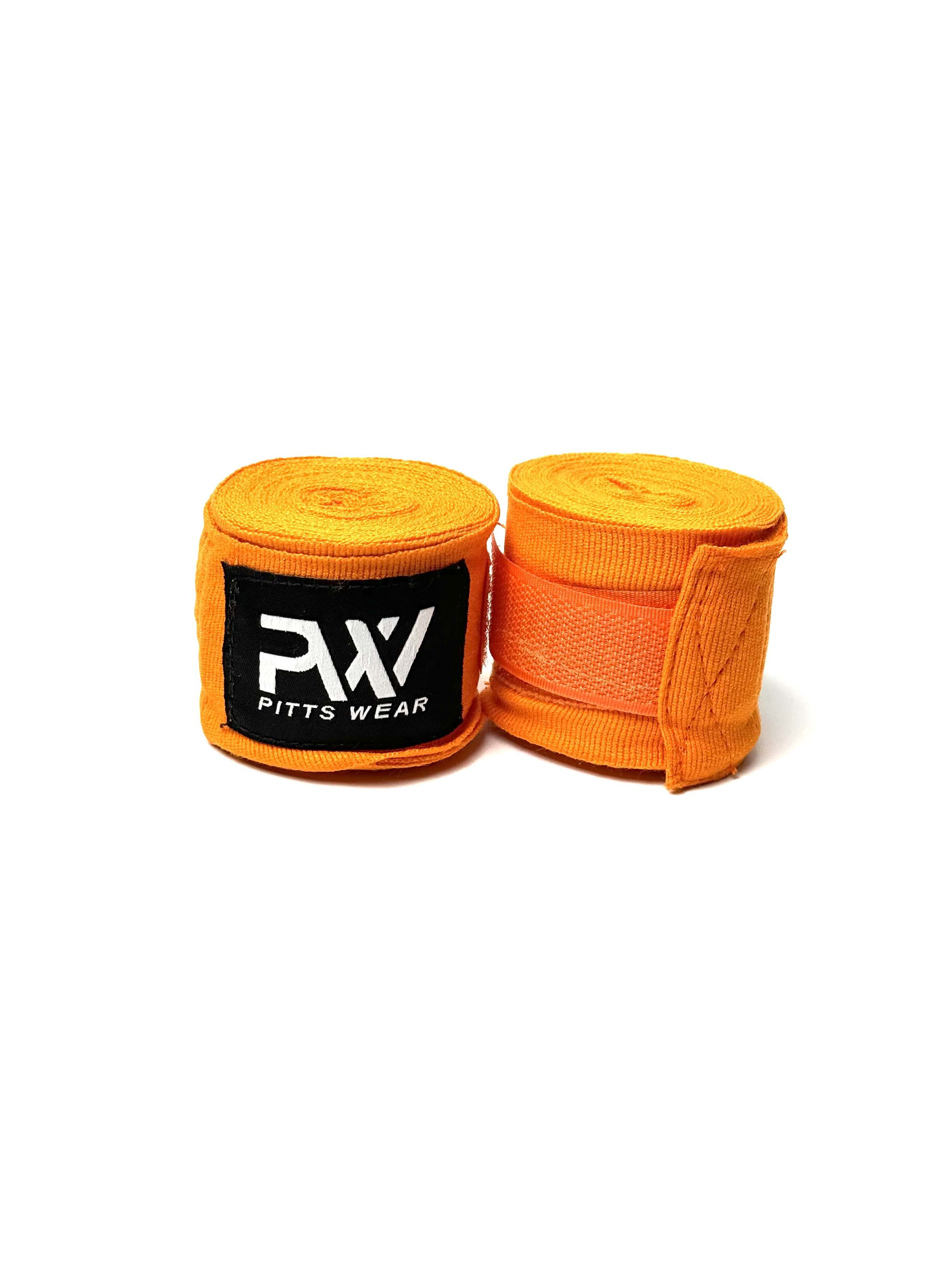 Orange Boxbandagen: Ein Paar orange Boxbandagen von PittsWear.