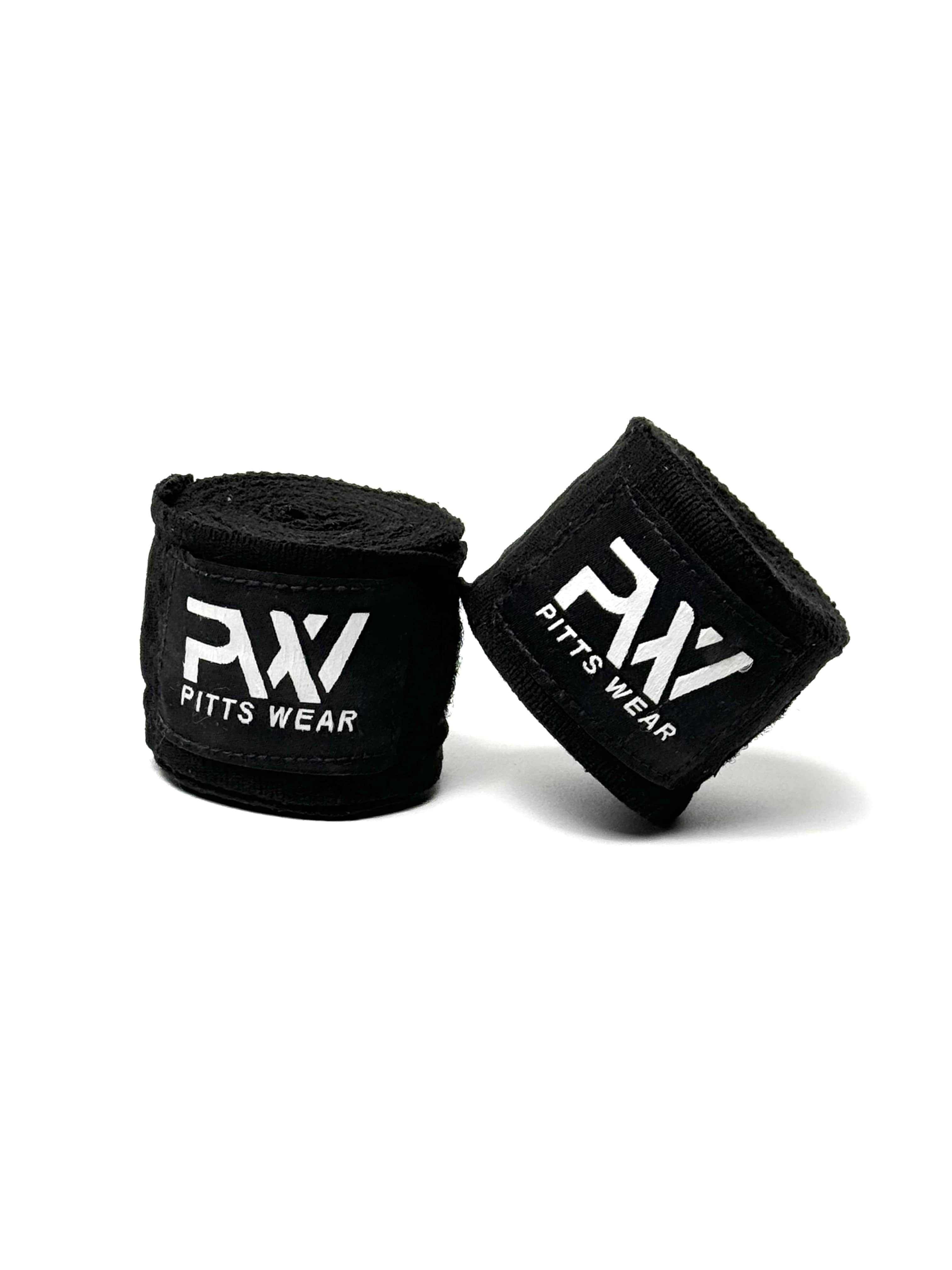 Schwarze Boxbandagen: Ein Paar schwarze Boxbandagen von PittsWear.