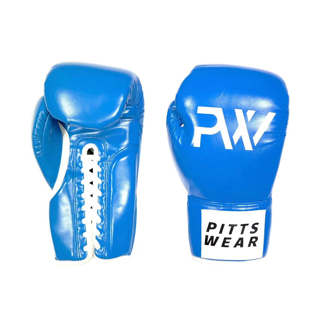 Boxhandschuhe von PittsWear mit Schnur zum binden in der Farbe Blau