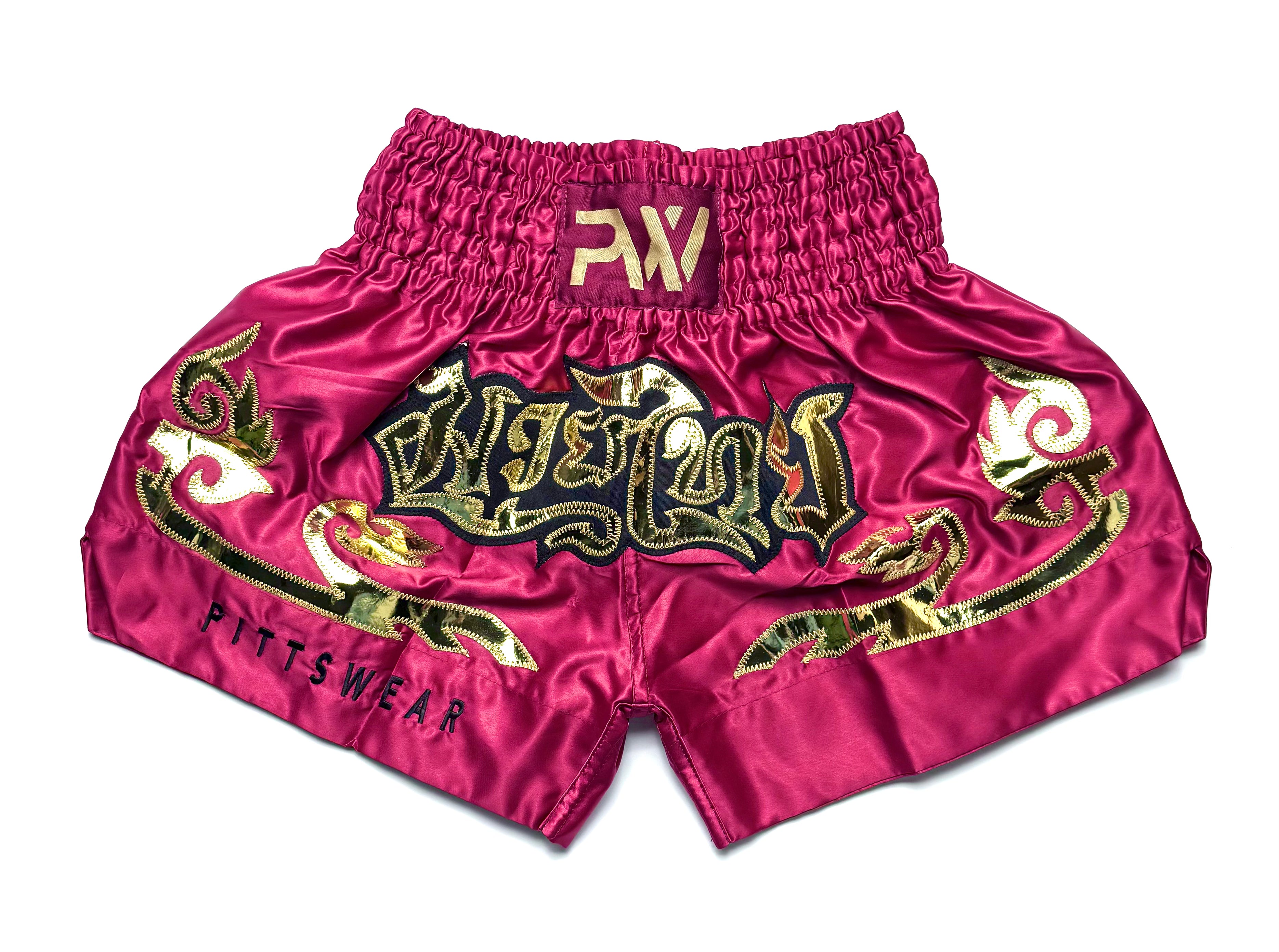 PittsWear Thaibox Shorts - Weinrot