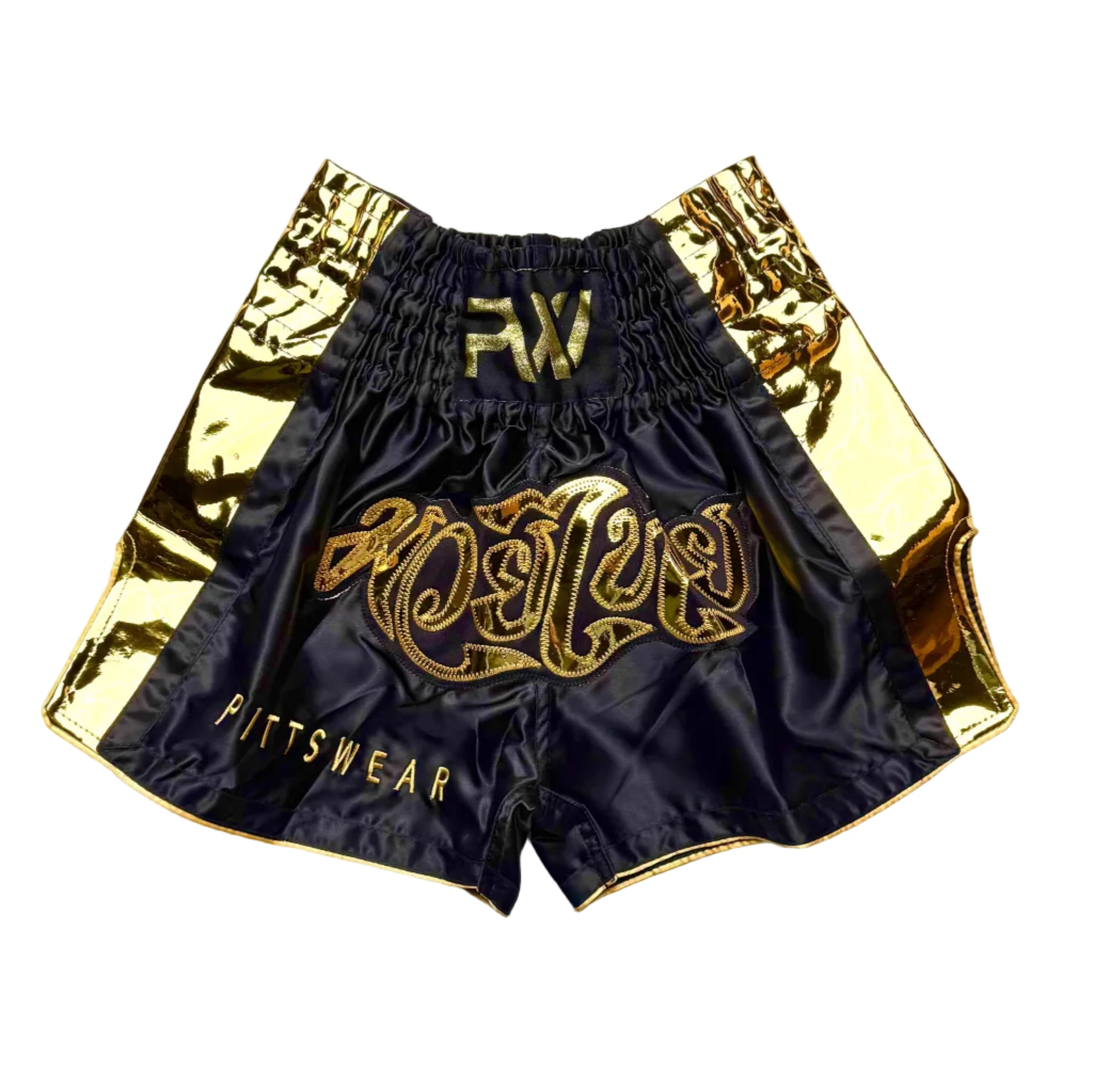 Thaibox hose in schwarz und gold