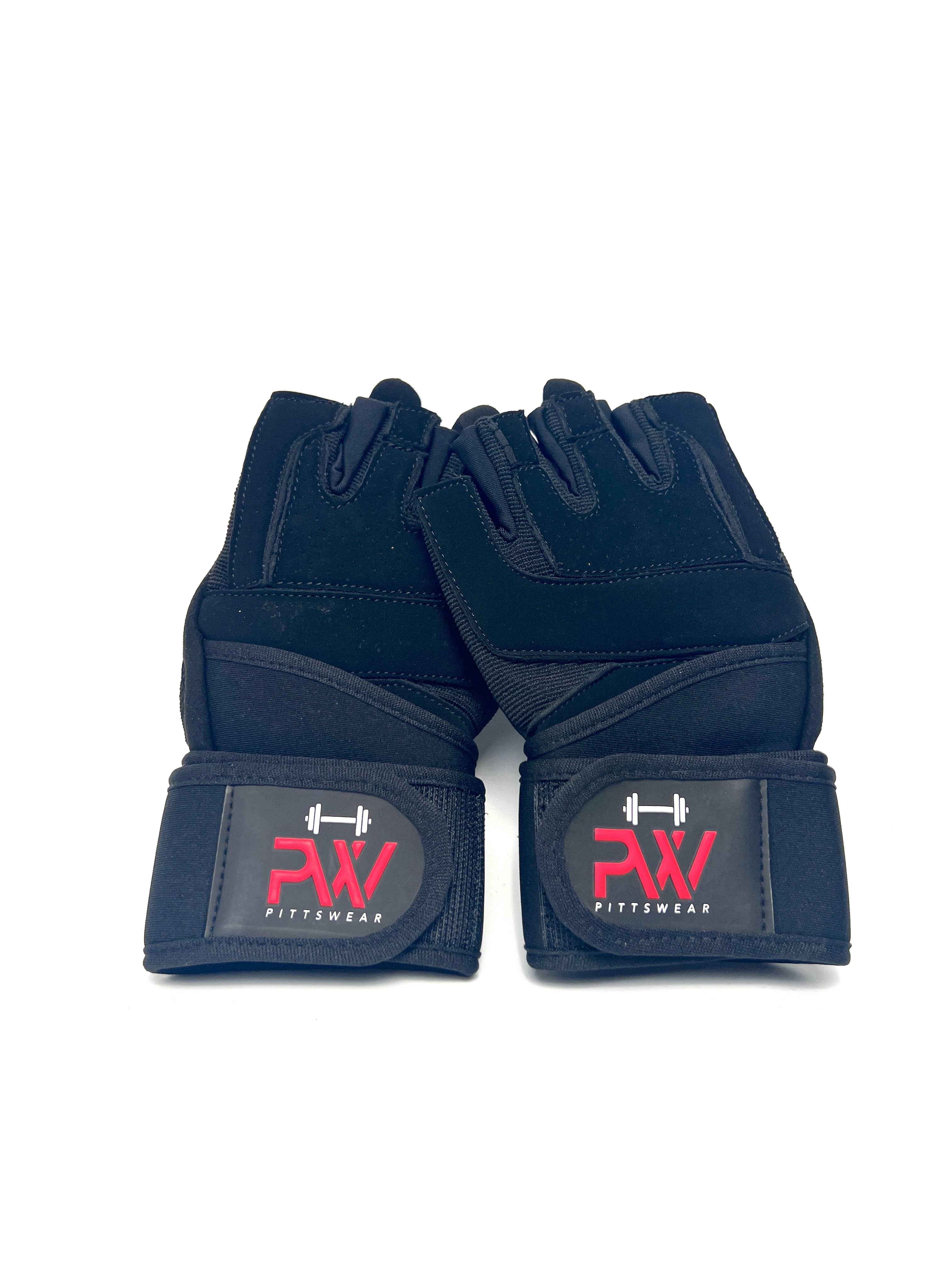 Schwarze PittsWear Fingerlose Trainingshandschuhe