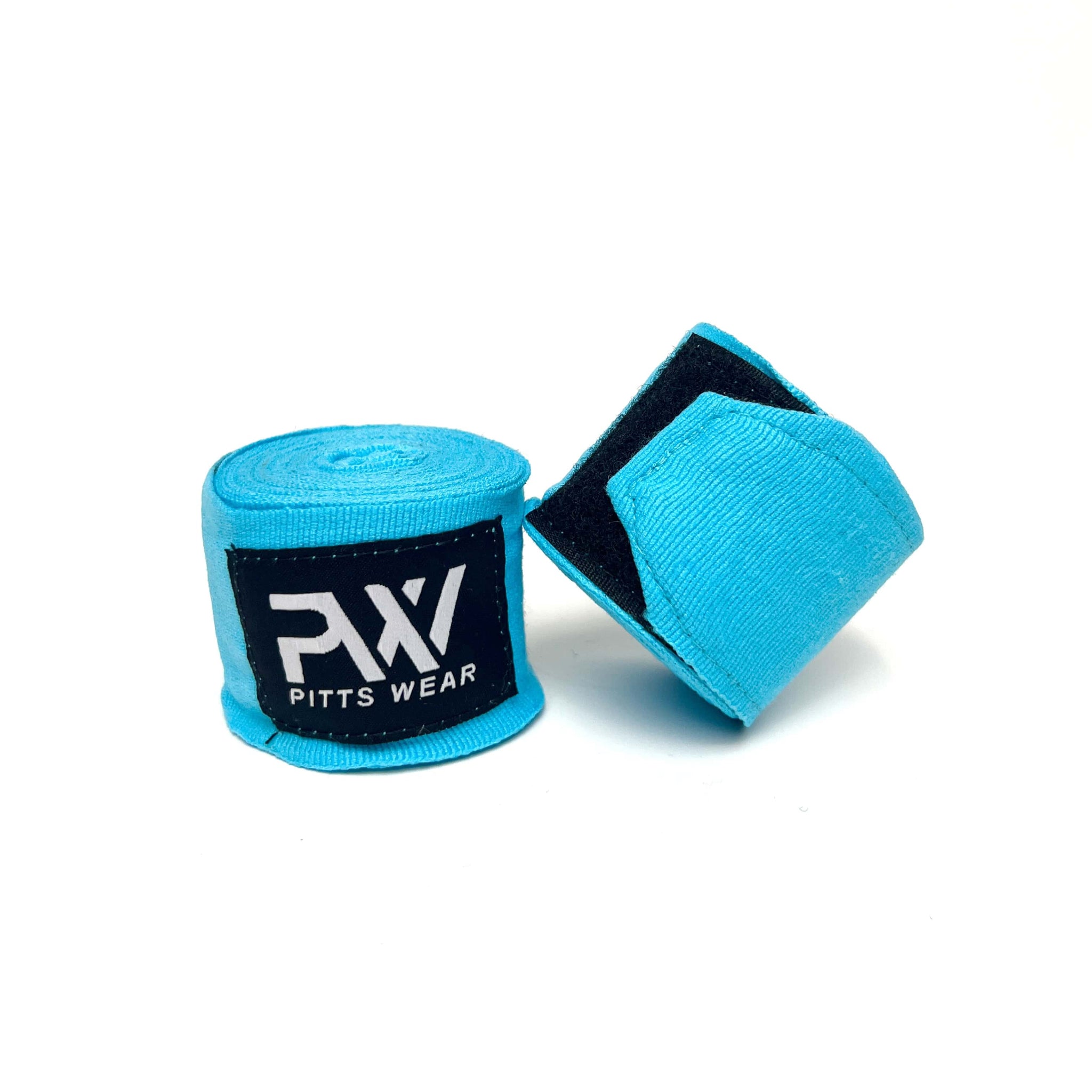 Hellblaue Boxbandagen: Ein Paar hellblaue Boxbandagen von PittsWear.