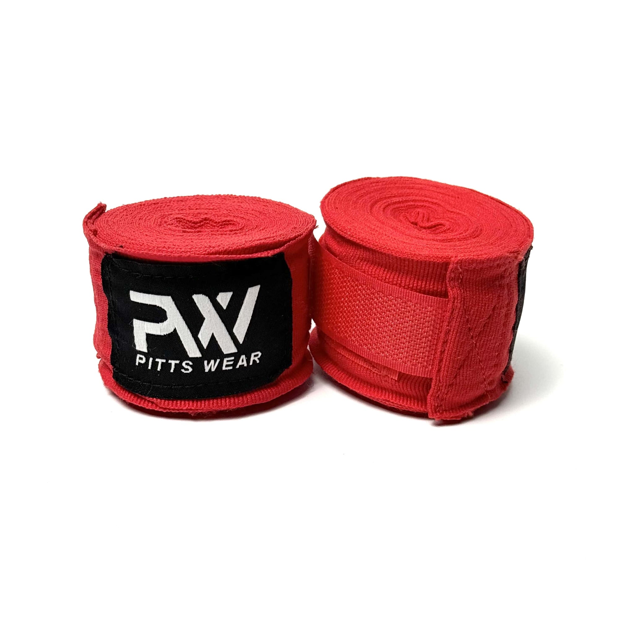 Rote Boxbandagen: Ein Paar rote Boxbandagen von PittsWear.