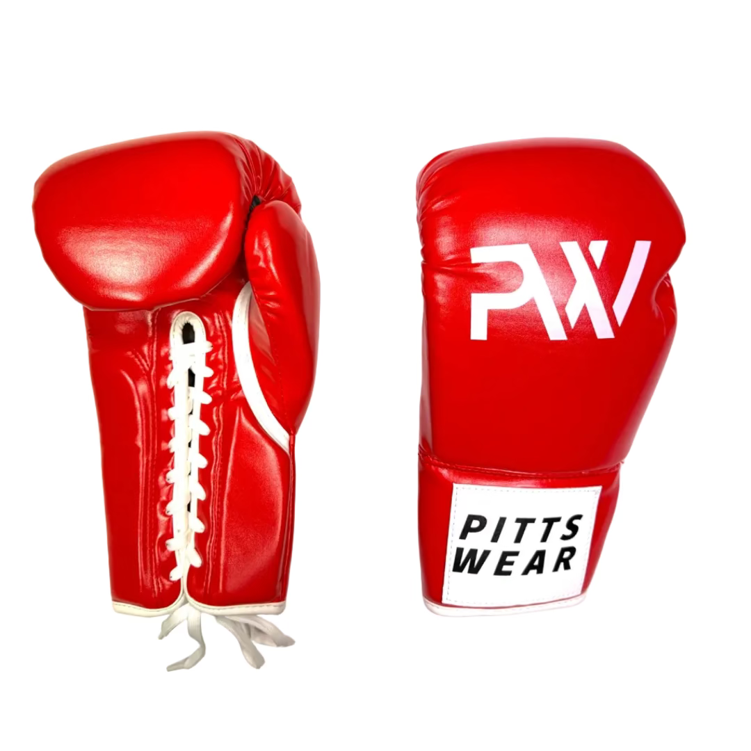 Boxhandschuhe von PittsWear in der Farbe rot zum schnüren