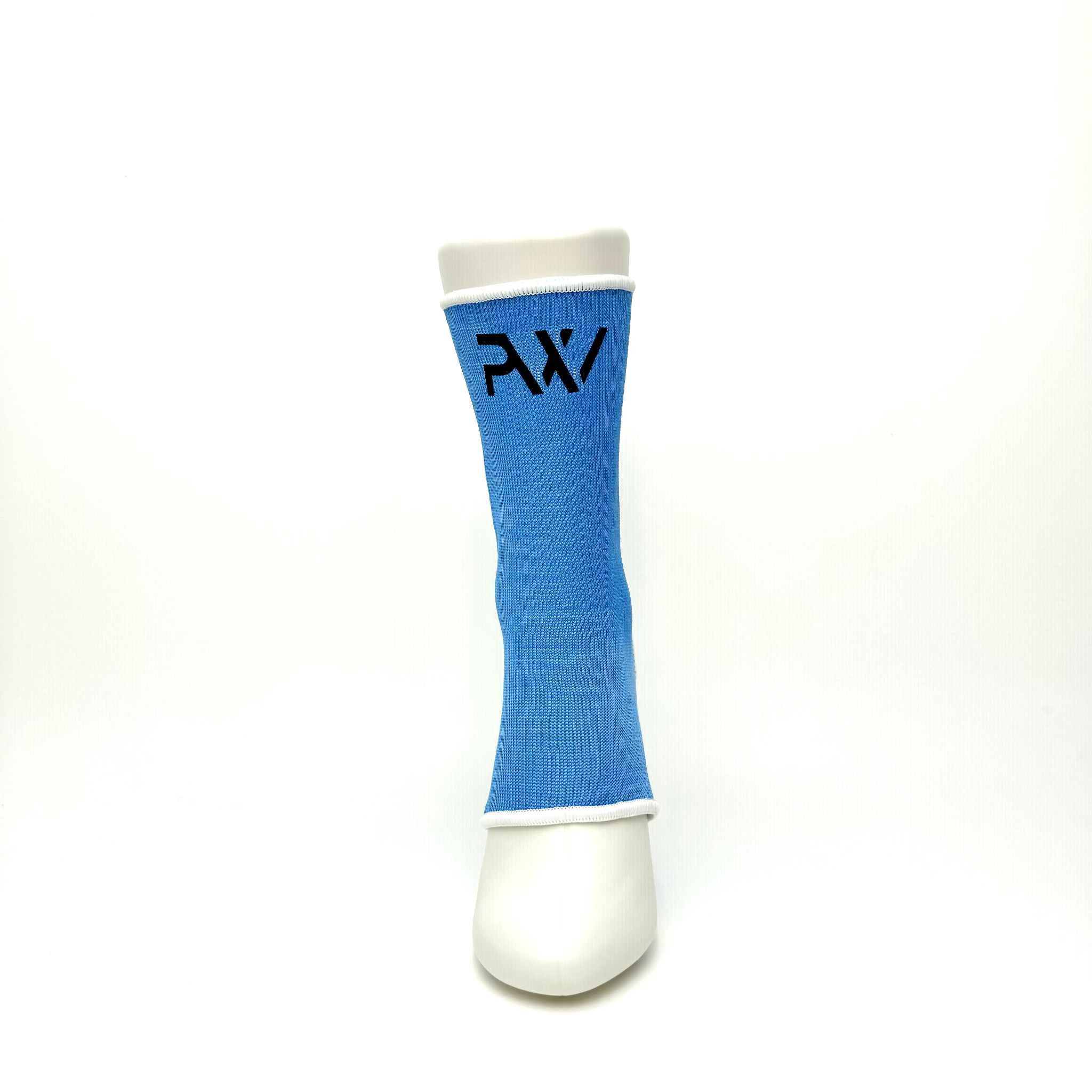 Hellblaue PittsWear Fußgelenkbandage, Vorderansicht mit Logo