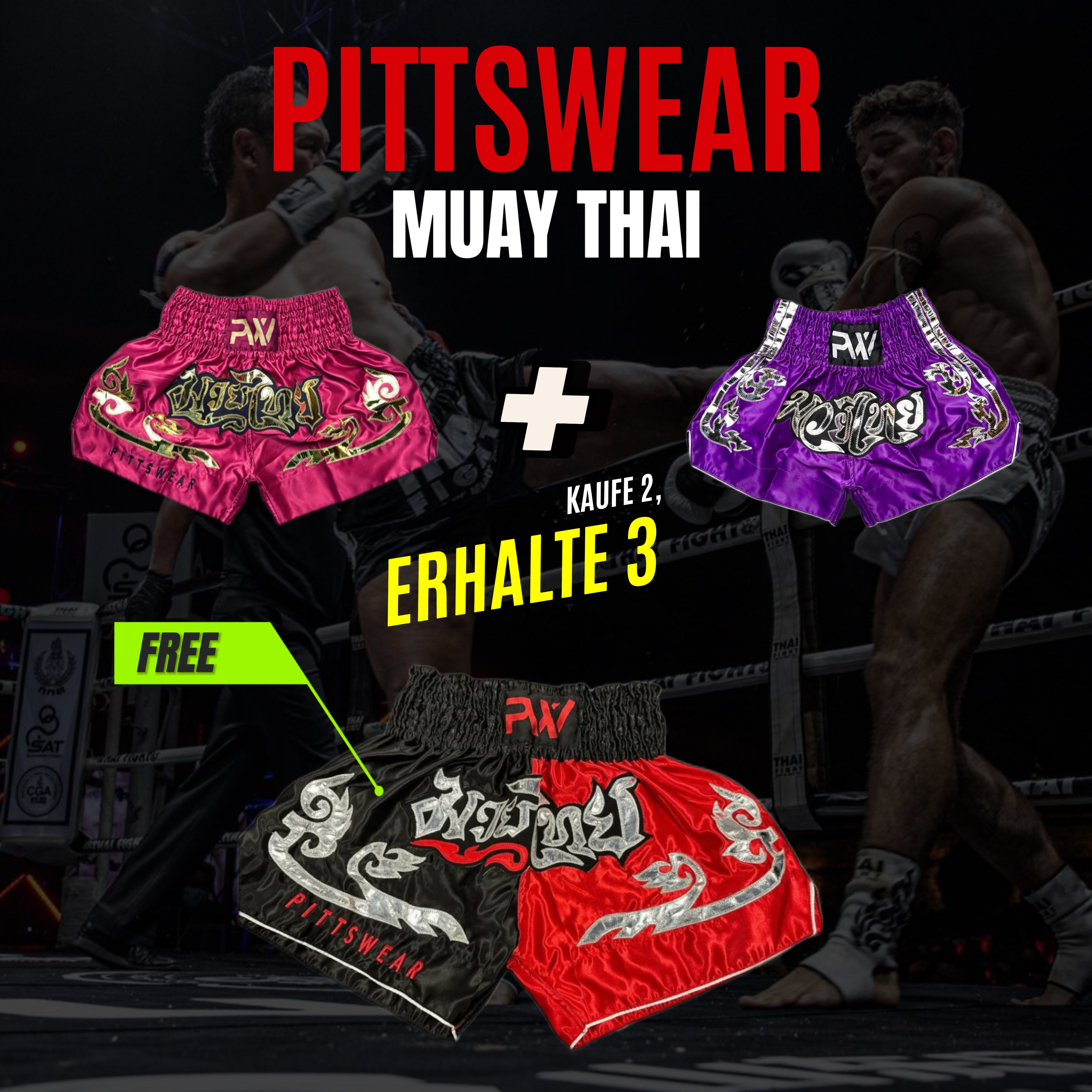 3 für 2 Thai-Shorts