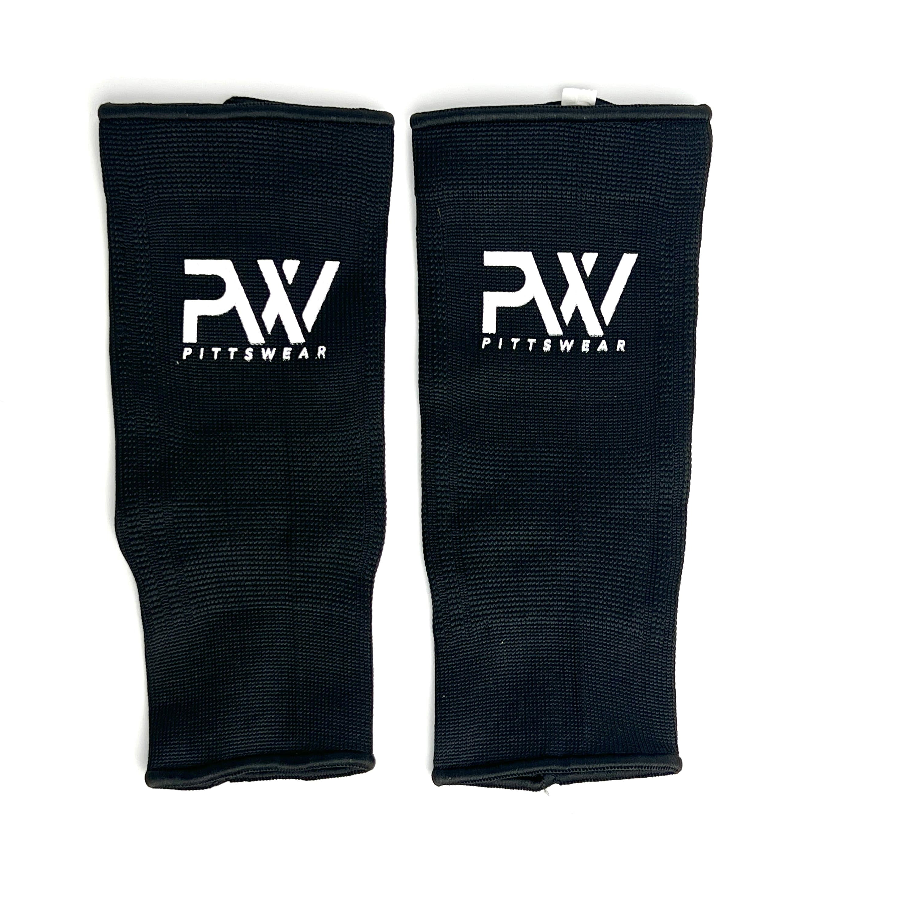 Schwarze PittsWear Fußgelenkbandagen, Paaransicht mit Logo