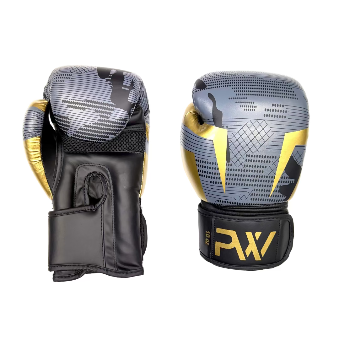 Boxhandschuhe von PittsWear in den Farben Grau und Gold